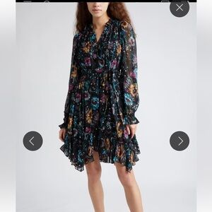 Ulla Johnson Anais Dress in Black Iris,  Size 4,  Silk  New without tags